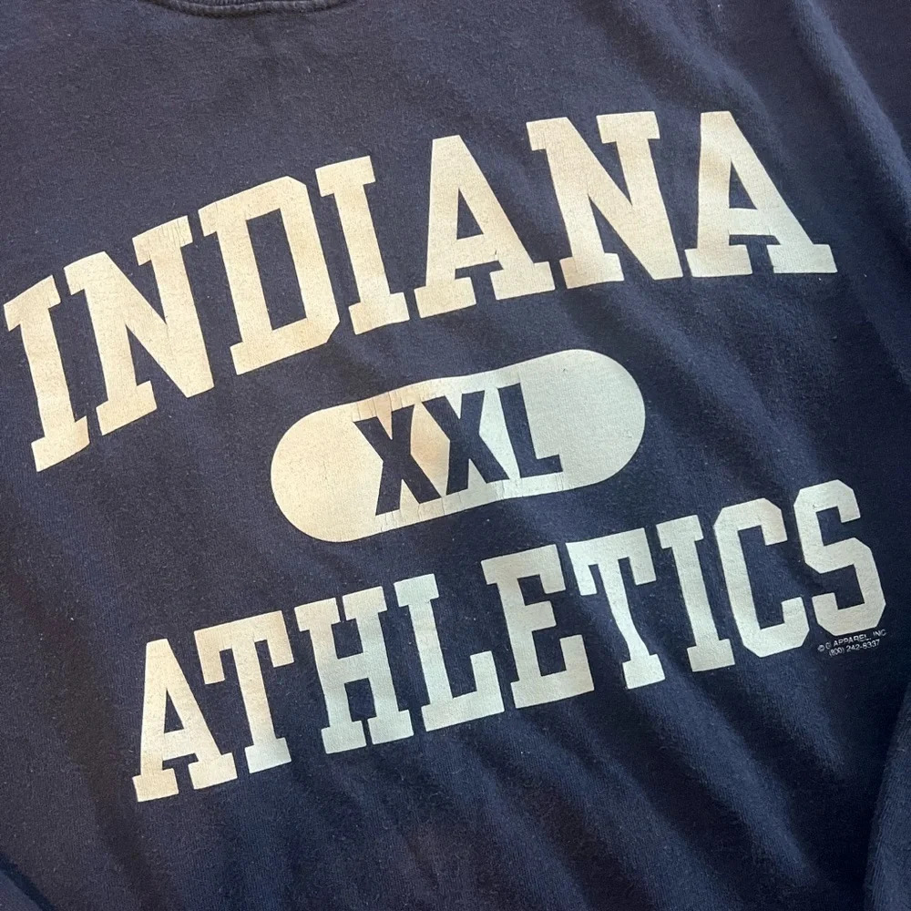 vintage indiana athletics navy long sleeve size large tee shirt - Picture 2 of 3